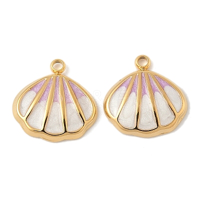 304 Stainless Steel Enamel Pendants STAS-U057-15G-B-1