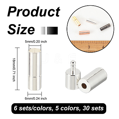 30 Sets 5 Colors Brass Bayonet Clasps KK-OC0001-37A-1