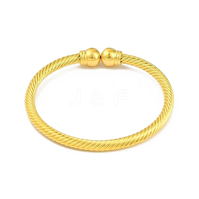 Round Brass Open Cuff Bangles BJEW-Z074-02G-1