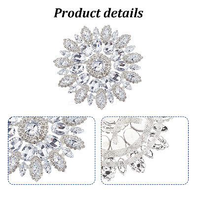 Iron Rhinestone & Glass Cabochons FIND-WH0366-419A-1