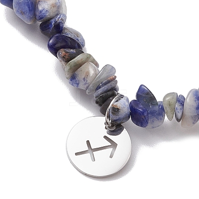Natural Sodalite Stretch Bracelets BJEW-JB11147-09-1