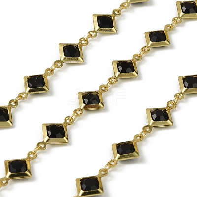 Brass Glass Rhombus Link Chains CHC-R001-05G-02-1