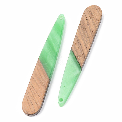 Opaque Resin & Walnut Wood Pendants X-RESI-S389-039A-C03-1