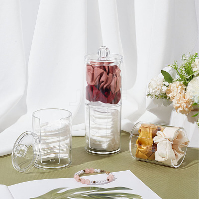 Plastic Cosmetic Cotton Storage Container CON-WH0086-25-1