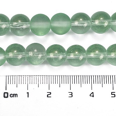Frosted Transparent Glass Bead Strands GLAA-P065-10mm-04-1