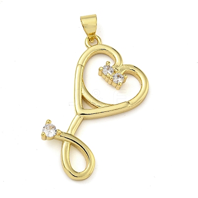 Rack Plating Brass Micro Pave Cubic Zirconia Pendants KK-Z063-40A-G-1