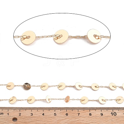 Handmade Brass Flat Round Paperclip Chains CHC-L051-09KCG-1