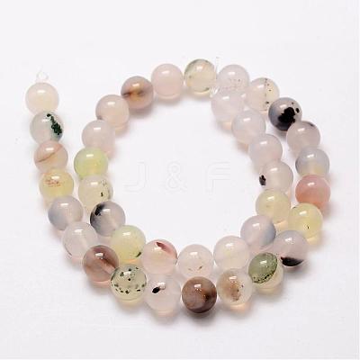 Natural Dendritic Agate Bead Strands G-G880-01-10mm-1