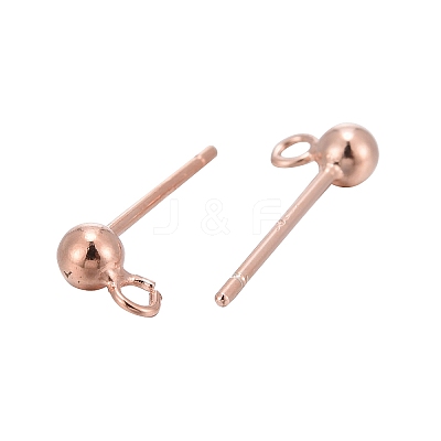 925 Sterling Silver Ear Stud Findings STER-K167-042B-RG-1