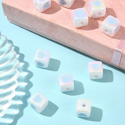 10Pcs Opaque Acrylic Enamel Beads ACRC-FS0001-02C-1