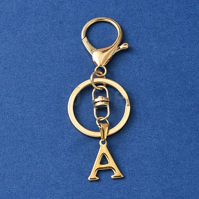 304 Stainless Steel Initial Letter Charm Keychains KEYC-YW00005-01-1