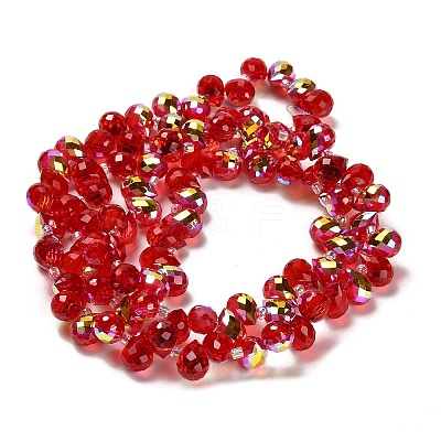 Electroplate Glass Beads Strands EGLA-D030-17F-1