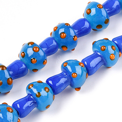 Handmade Lampwork Beads Strands LAMP-N024-09B-1