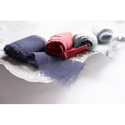2 Rolls 2 Colors Polyester Ribbon OCOR-SZ0001-09-1