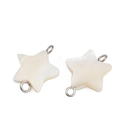 Natural Shell Star Connector Charms STAS-D378-26P-1
