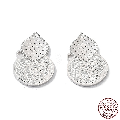 Rhodium Plated 925 Sterling Silver Pendants STER-C003-11P-1