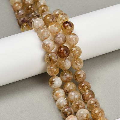 Heated Natural Citrine Beads Strands G-U026-A04-10mm-1