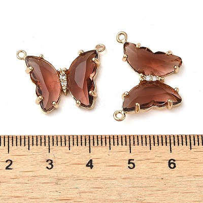 Brass Pave Faceted Glass Connector Charms FIND-Z020-03I-1