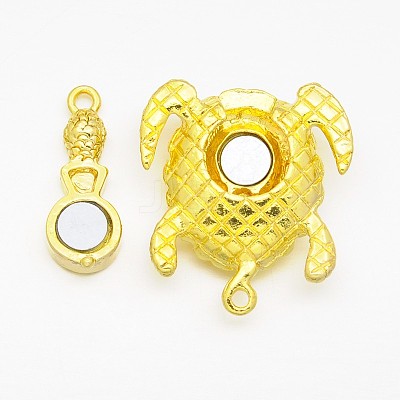 Alloy Rhinestones Magnetic Clasps with Loops ALRI-O015-02-1