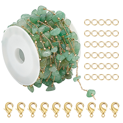 DIY Natural Green Aventurine Jewelry Set Making Kit DIY-WR0004-16A-1