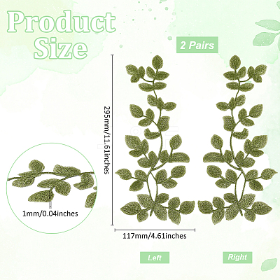 Leaf Rayon Sew on Appliques DIY-WH0308-607-1
