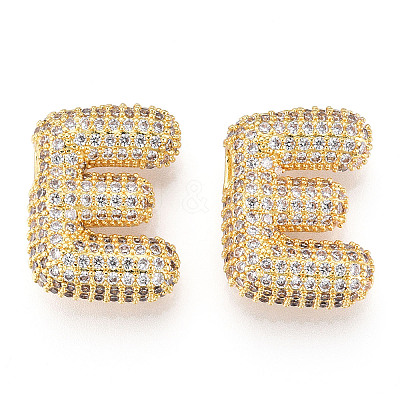 Brass Micro Pave Cubic Zirconia Pendants KK-N254-06G-E-1