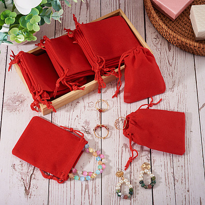 20Pcs Rectangle Velvet Drawstring Pouches TP-TA0001-04D-1
