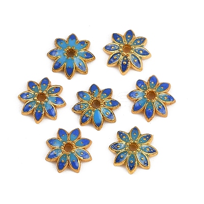 Multi-Petal Alloy Enamel Bead Caps FIND-G029-02G-04-1
