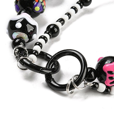 Hand Painted Acrylic with Enamel Beads MACR-K354-10-1
