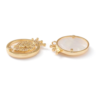 Real 18K Gold Plated Brass Micro Pave Clear Cubic Zirconia Pendants ZIRC-Z007-22H-1