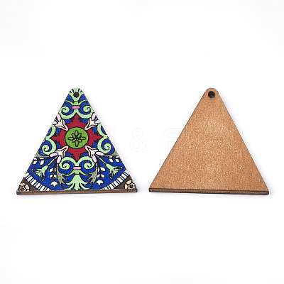 Printed Basswood Pendants WOOD-S045-013A-1