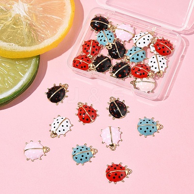 24Pcs 5 Styles Alloy Enamel Pendants ENAM-FS0002-94-1