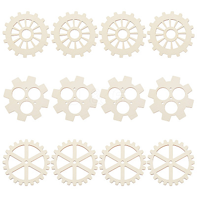 12Pcs 3 Style Unfinished Wood Slices WOOD-OC0002-78-1