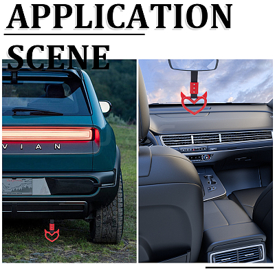 2Pcs ABS Plastic Devil Heart Rear Bumper Warning Handle Ring HJEW-SP0001-51B-1