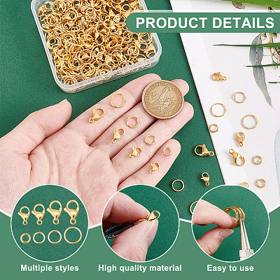80Pcs 4 Styles 304 Stainless Steel Lobster Claw Clasps DIY-PH0028-67-1