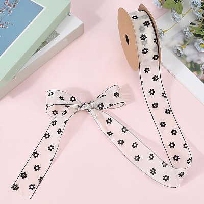 1Roll Printed Polyester Chiffon Ribbons OCOR-CY0002-35E-1