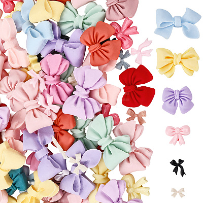 120Pcs 6 Styles Opaque Resin Cabochons CRES-SP0001-06-1