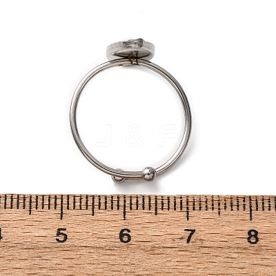 Adjustable 304 Stainless Steel Cuff Ring Components X-STAS-D372-09P-1