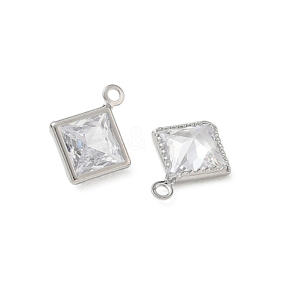 Brass Pave Clear Cubic Zirconia Charms CU-CBAD360-04P-01-1