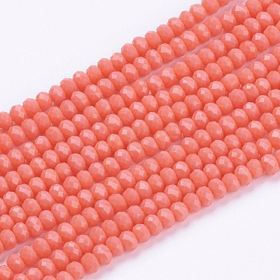 Opaque Solid Color Glass Bead Strands X-GLAA-F078-A03-1