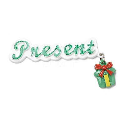Christmas Theme Opaque Resin Cabochons CRES-D011-01G-1