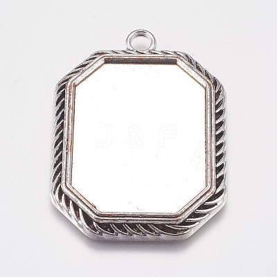 Tibetan Style Pendant Cabochon Settings X-TIBEP-A22961-AS-LF-1