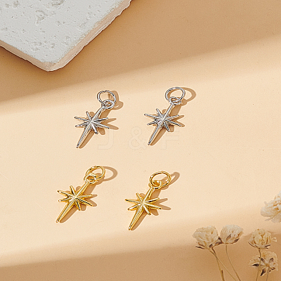 4Pcs 2 Colors Rack Plating Brass Pendants KK-LP0001-61-1