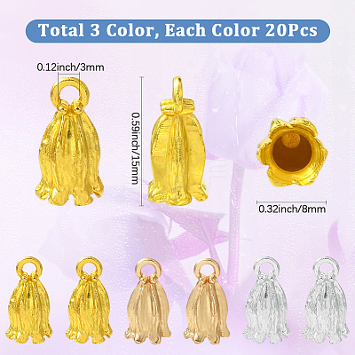 60Pcs 3 Colors Alloy Pendants FIND-SC0017-31-1