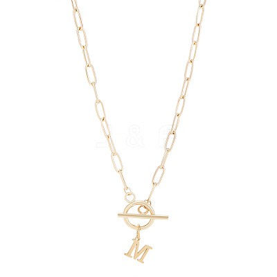 304 Stainless Steel Letter Pendant Necklaces NJEW-LP0001-52M-G-1