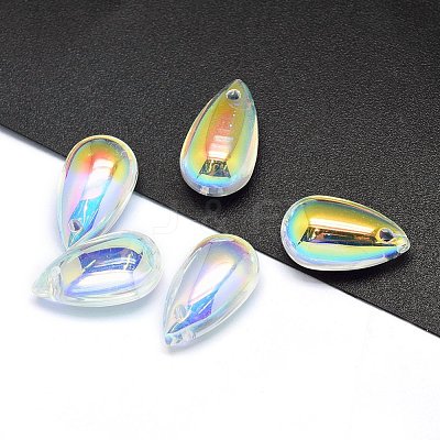 Transparent Glass Charms X-GLAA-H016-11K-1-1