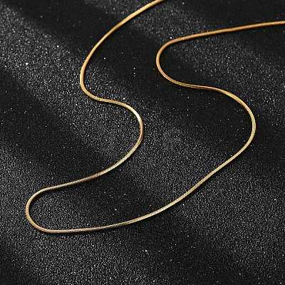Ion Plating(IP) 304 Stainless Steel Snake Chains Necklaces STAS-F094-24G-1