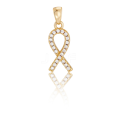 10Pcs Brass Micro Pave Cubic Zirconia Pendants KK-BBC0019-34-1