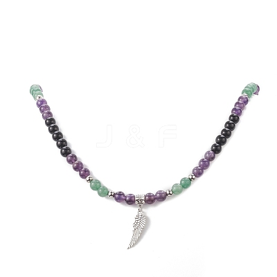 Alloy Wing Pendant Necklace NJEW-JN04256-1