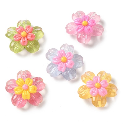Translucent Resin Decoden Cabochons RESI-M041-09-1